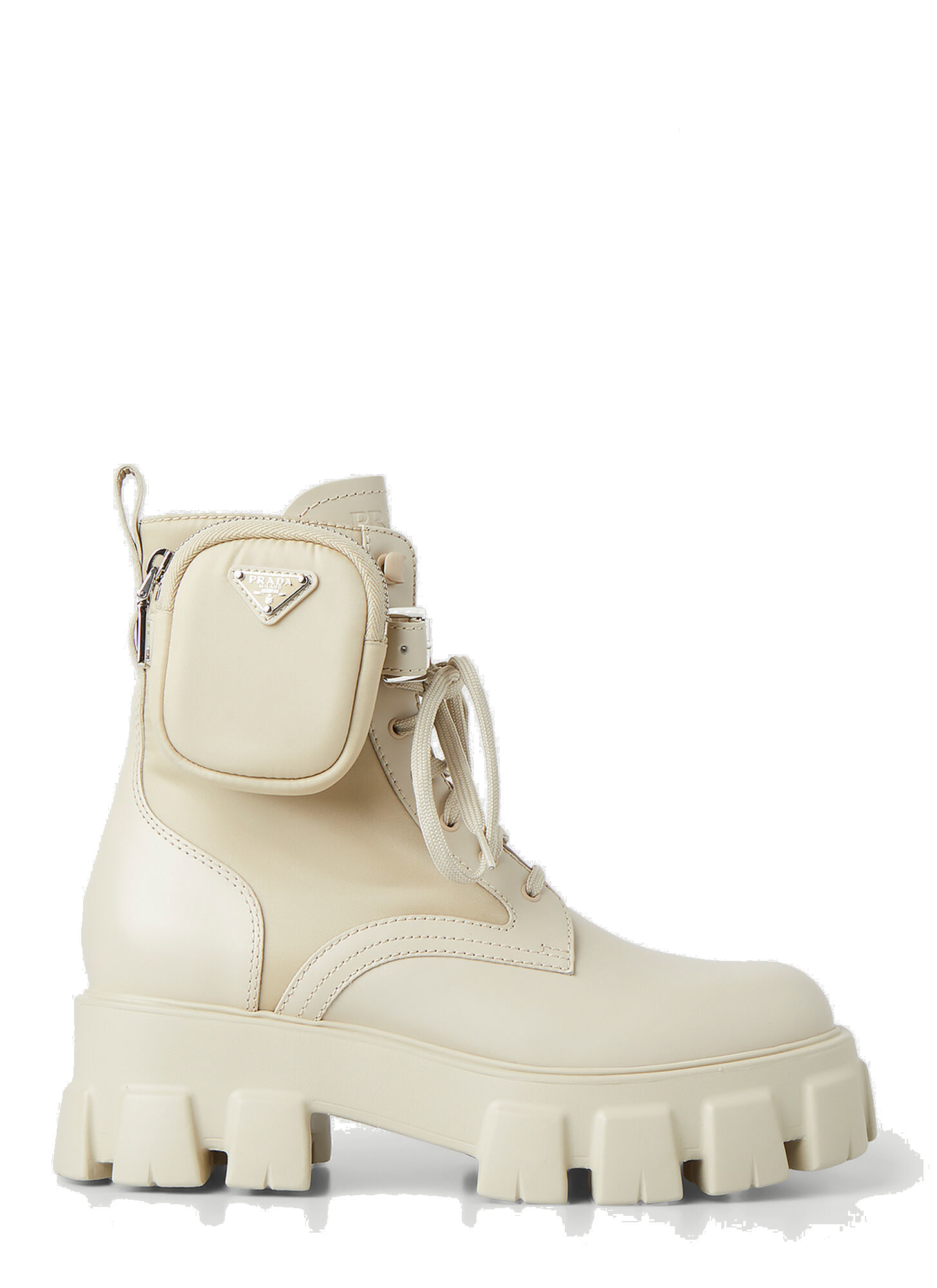 Monolith Ankle Boots in Beige Prada
