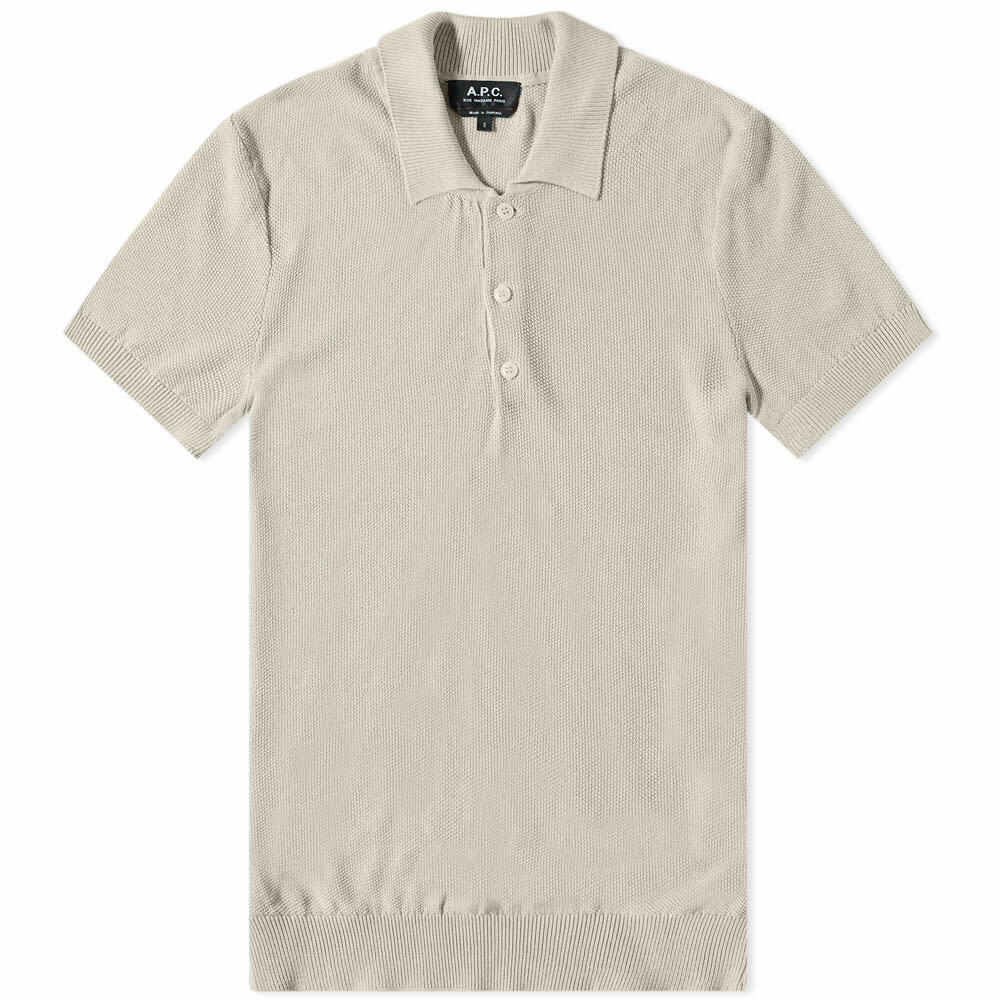 A.P.C. Men's Jude Knit Polo Shirt in Natural A.P.C.