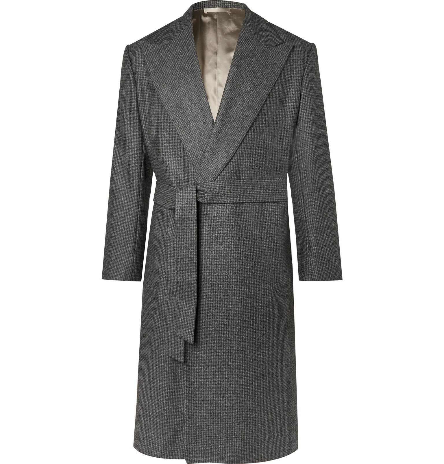 Camoshita - Vitale Barberis Canonico Belted Puppytooth Wool Coat - Gray ...
