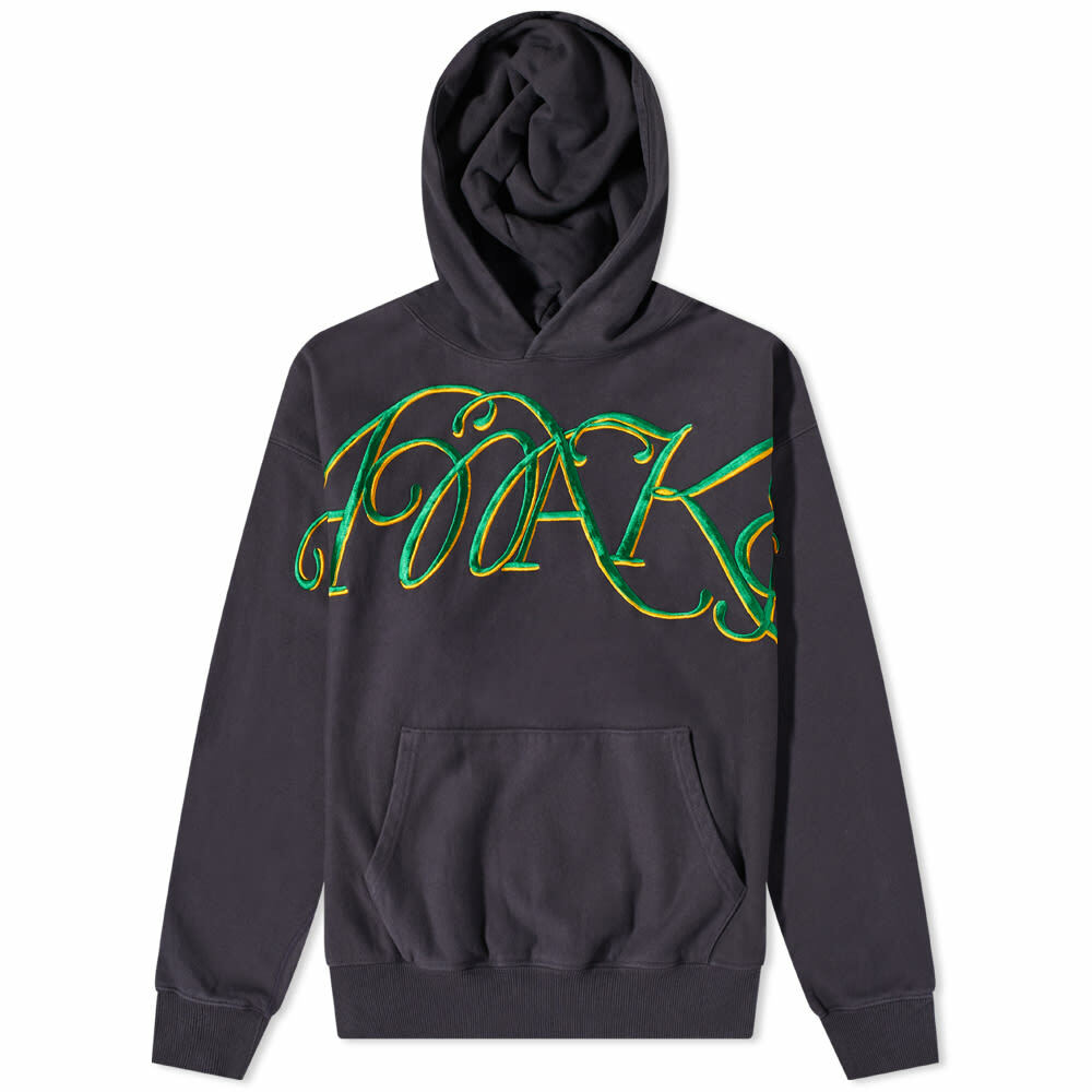 Awake NY Script Embroidered Oversized Hoody in Charcoal Awake NY