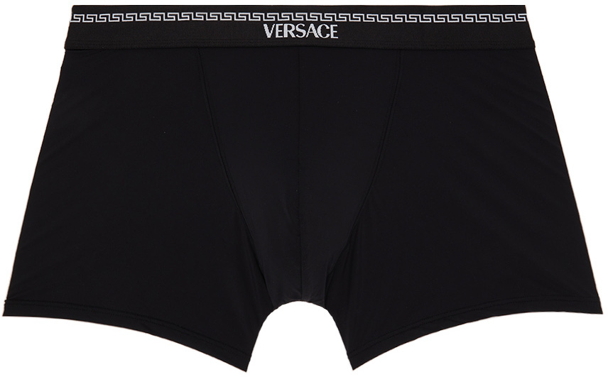 Versace Underwear Black Logo Trunk Boxers Versace Underwear