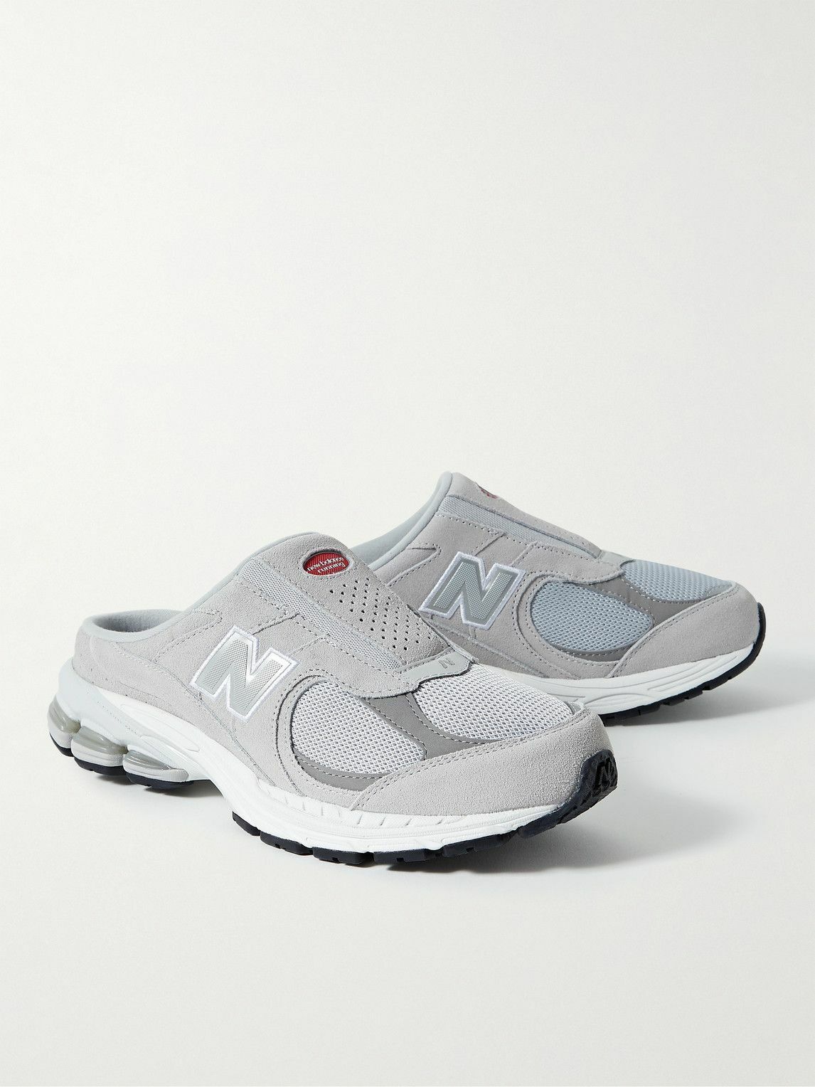 New Balance - 2002RM Suede and Mesh Mules - Gray New Balance