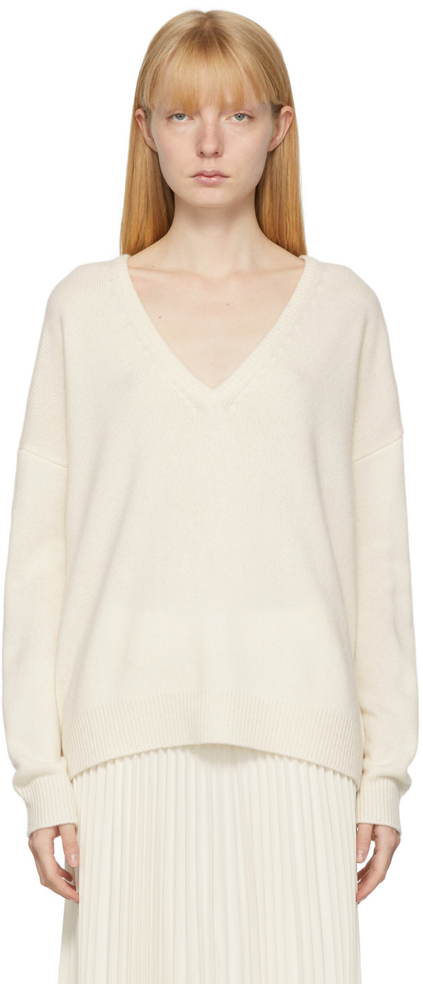 CO OffWhite Oversized VNeck Sweater Coach