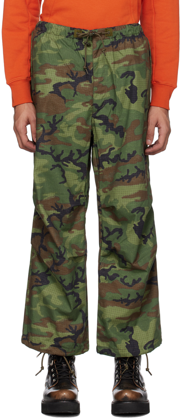 BEAMS PLUS Green Camouflage Trousers Beams Plus