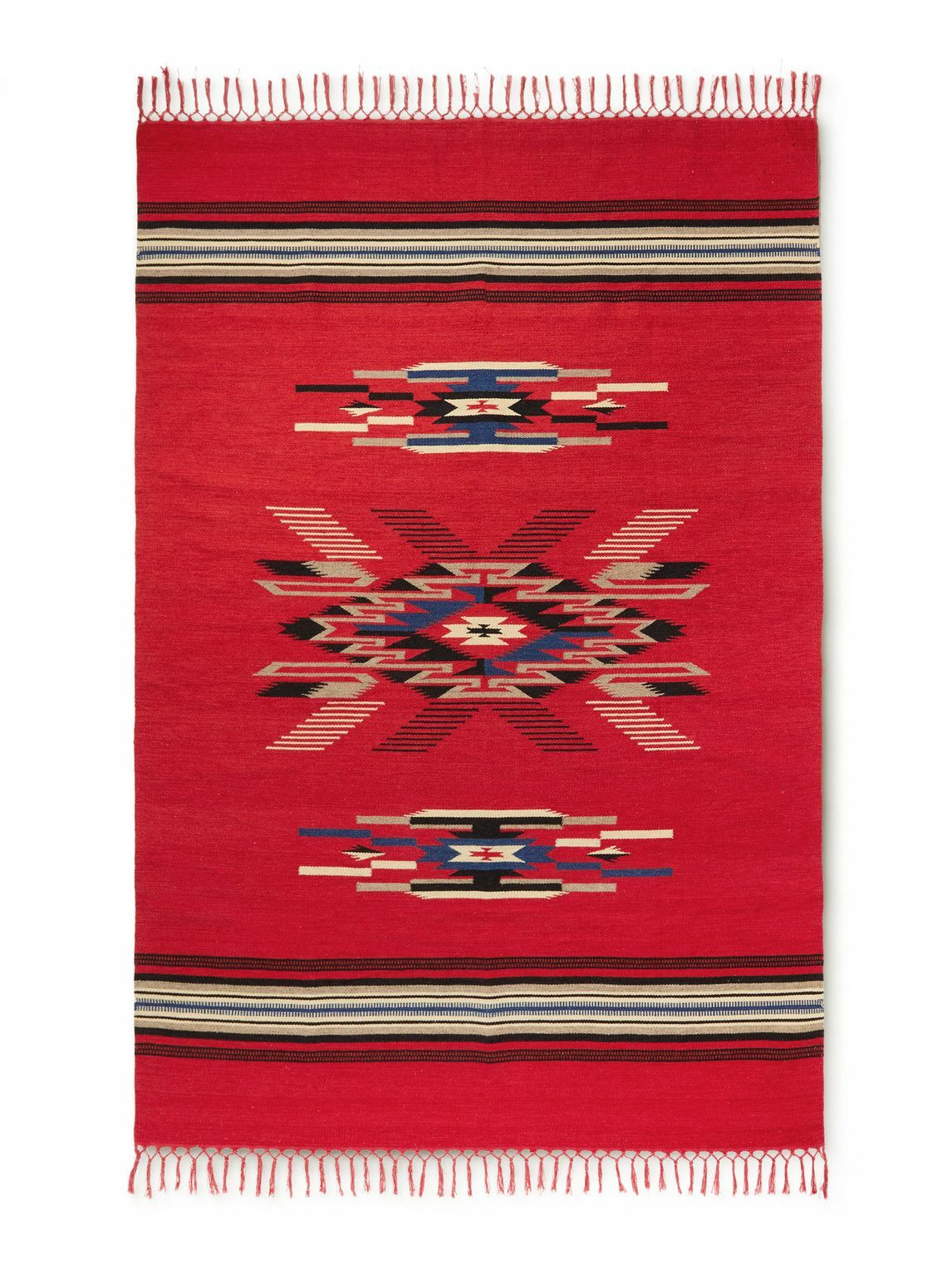 RRL Fringed Woven Cotton Rug RRL
