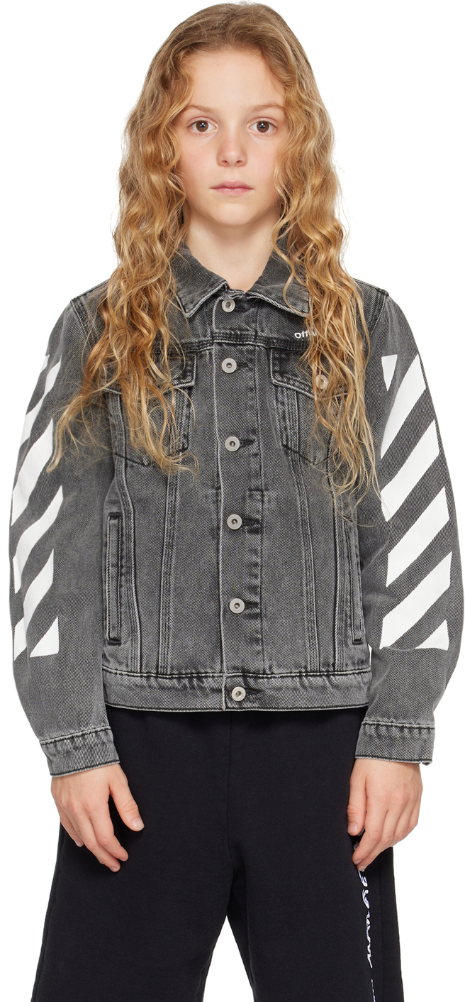 OffWhite Kids Gray Arrow Denim Jacket OffWhite