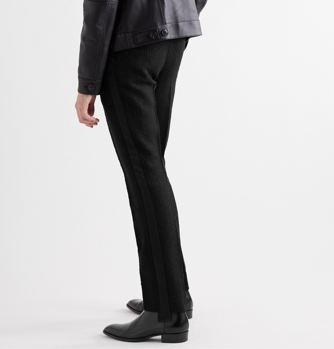 AMIRI - Slim-Fit Silk Twill-Trimmed Metallic Wool-Blend Bouclé ...