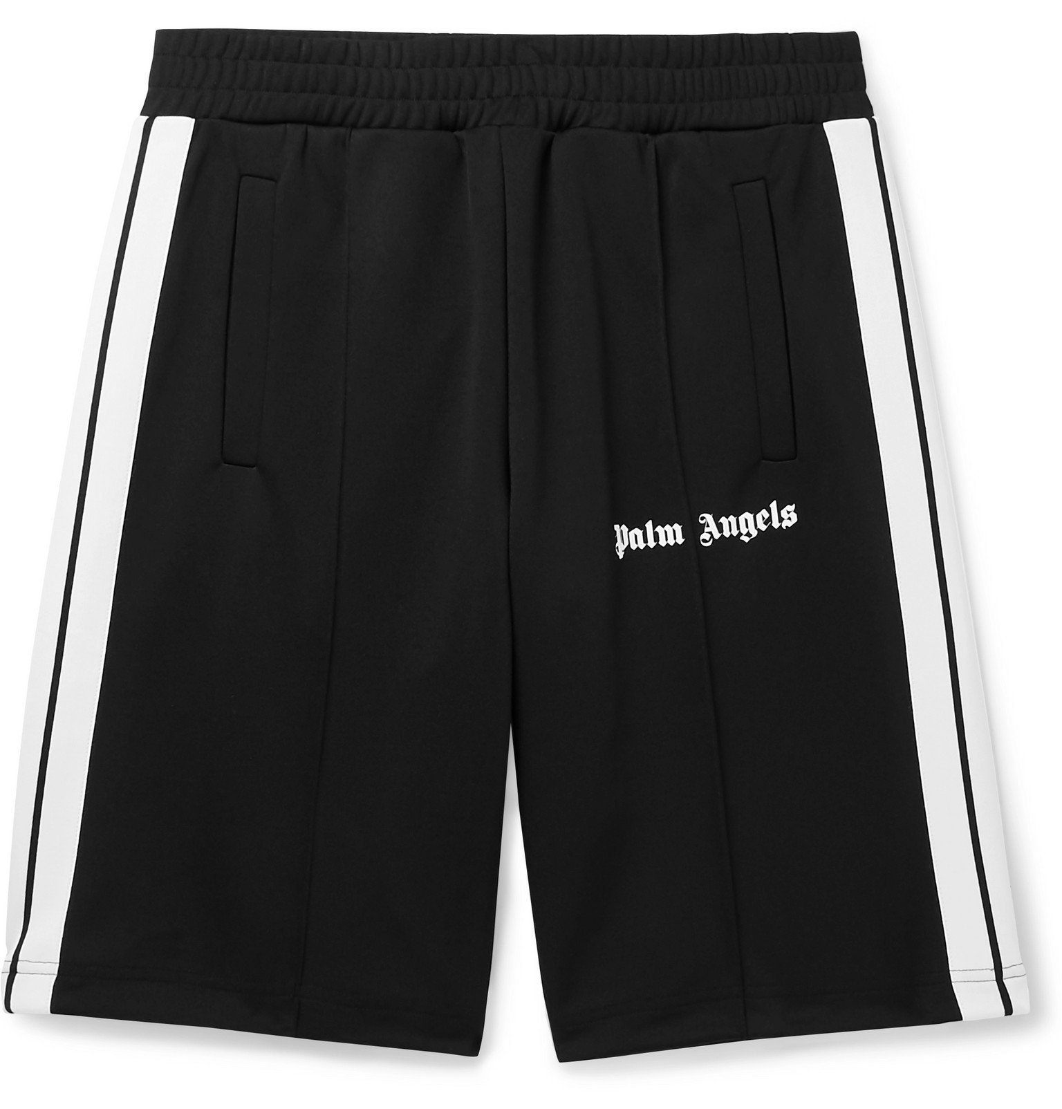 Palm Angels - Wide-Leg Striped Tech-Jersey Shorts - Black Palm Angels