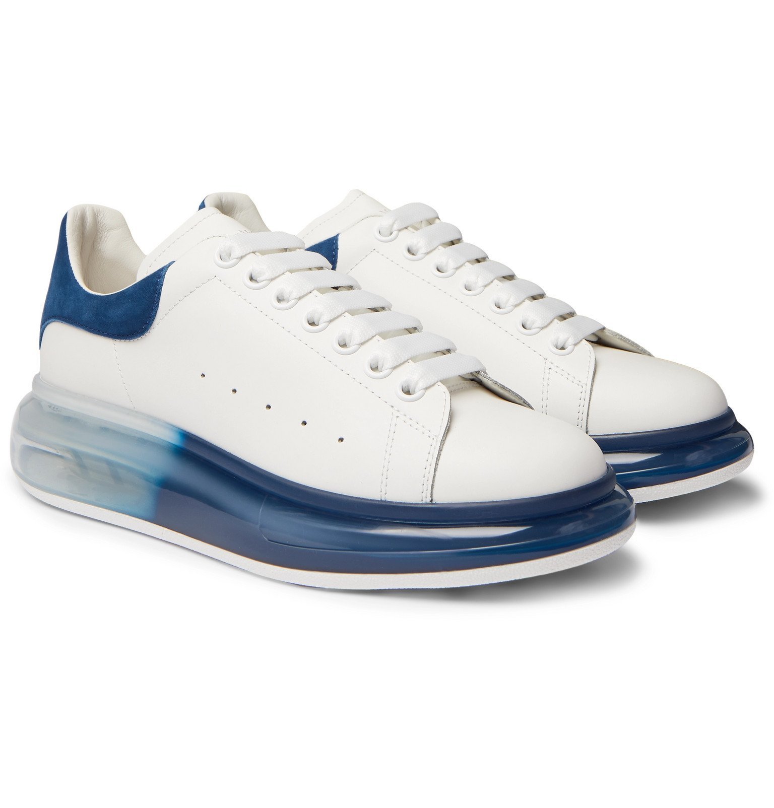Alexander McQueen ExaggeratedSole SuedeTrimmed Leather Sneakers