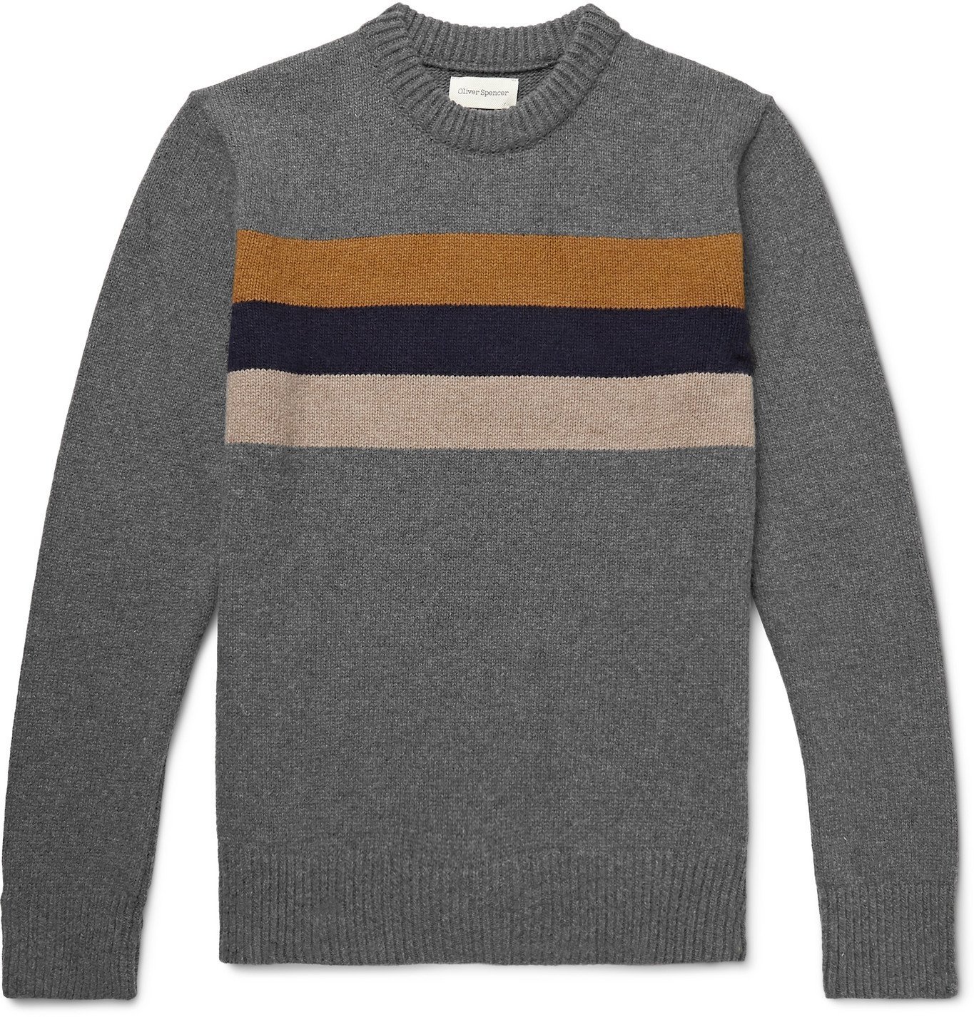 Oliver Spencer - Blenheim Striped Wool Sweater - Gray