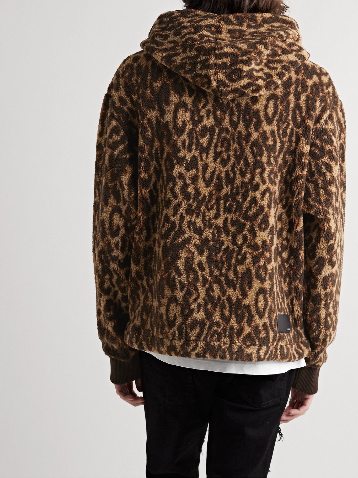 AMIRI - Leopard-Print Fleece Hoodie 