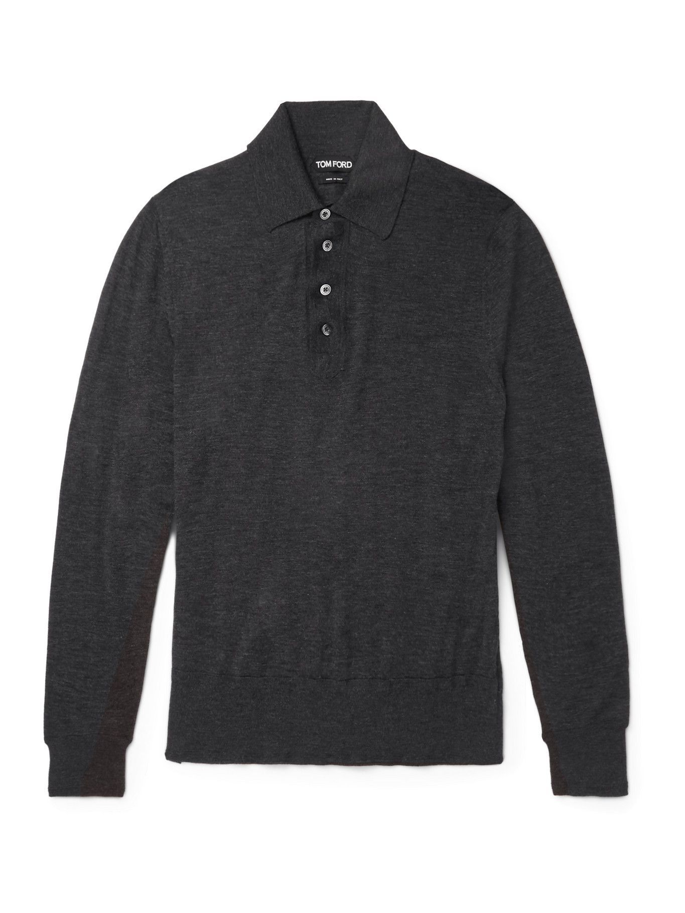 TOM FORD - Slim-Fit Cashmere Polo Shirt - Gray TOM FORD
