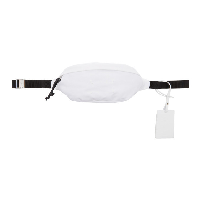 white canvas fanny pack