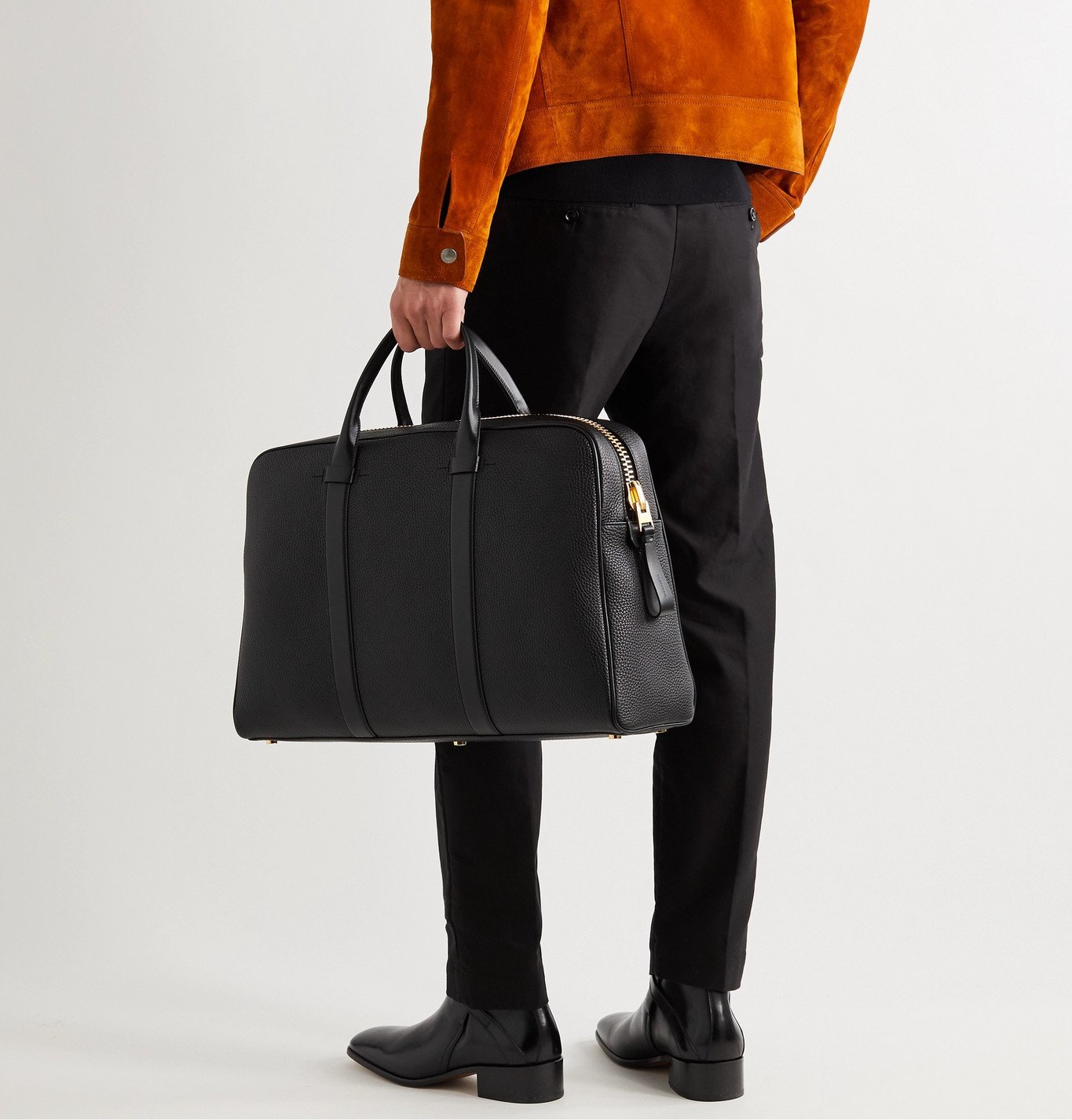 TOM FORD - Full-Grain Leather Holdall - Black TOM FORD