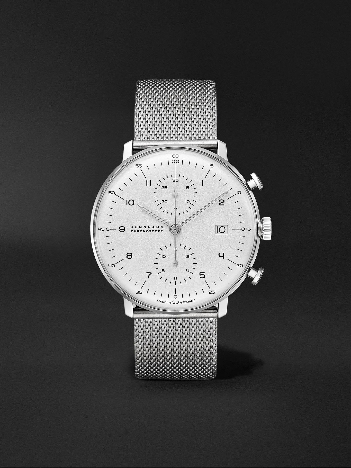 Junghans - Max Bill Chronoscope Automatic 40mm Stainless Steel Watch ...