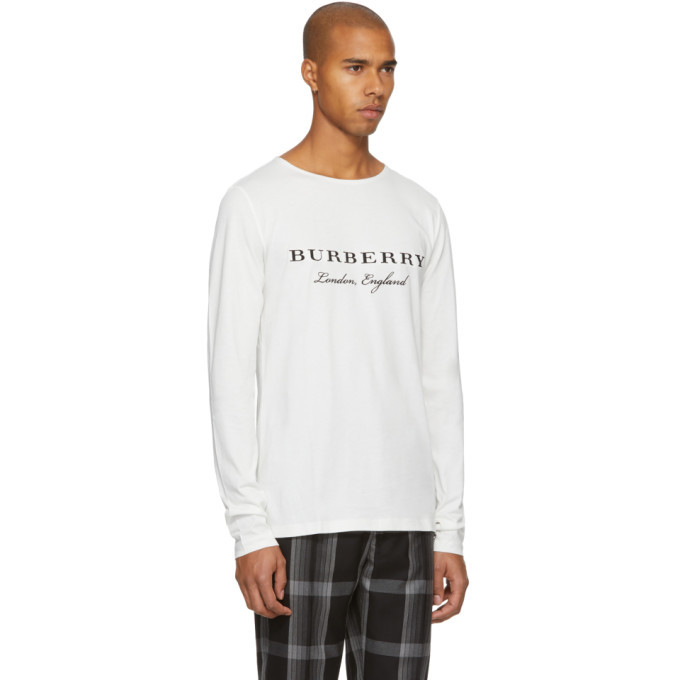 Burberry Off-White Long Sleeve Tunley T-Shirt Burberry