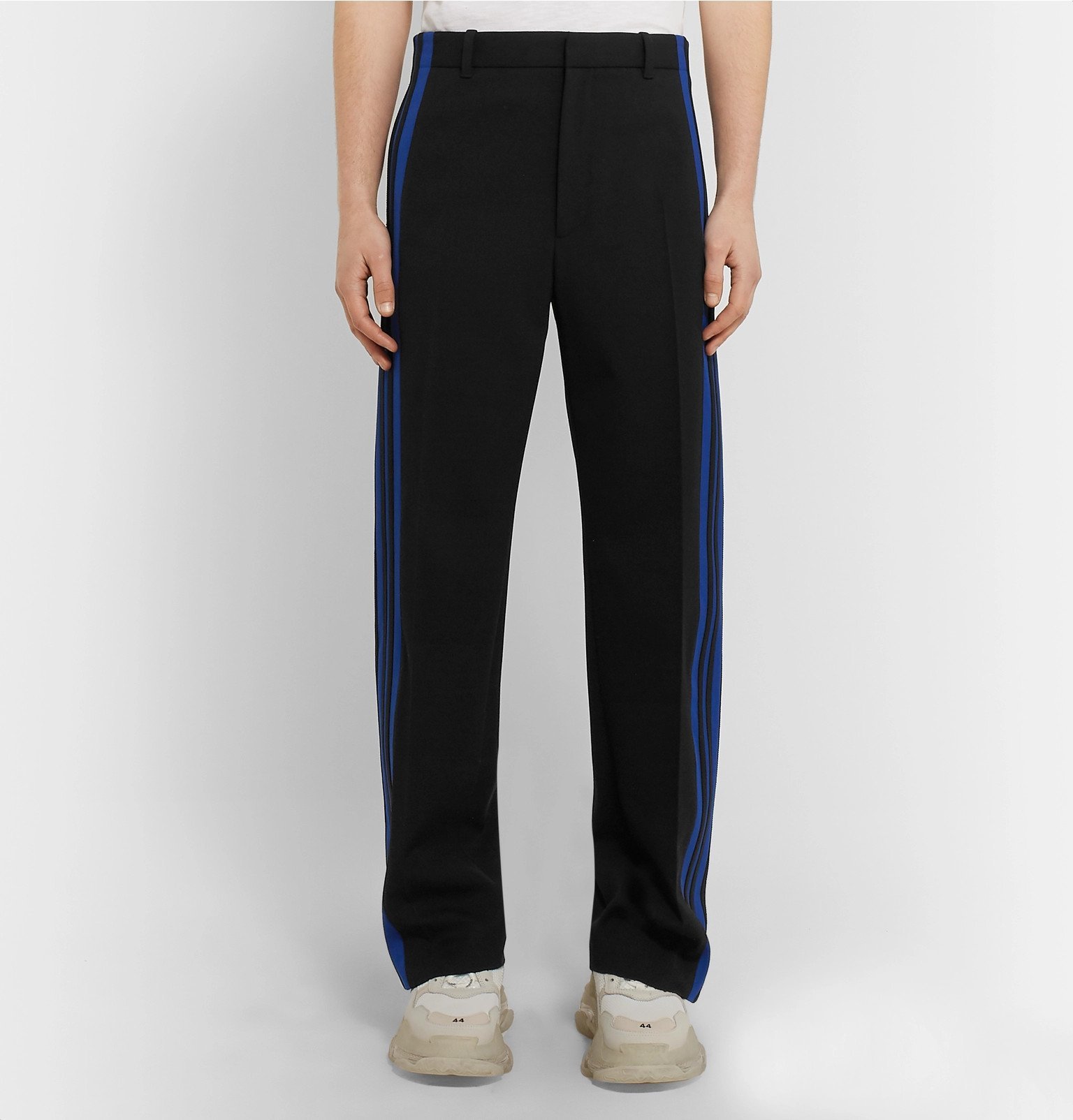 Balenciaga - Striped Twill Trousers - Black Balenciaga