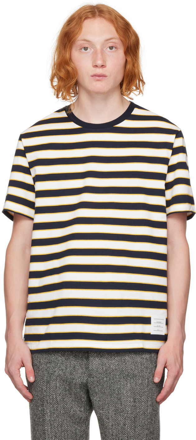 Photo: Thom Browne Navy Striped T-Shirt