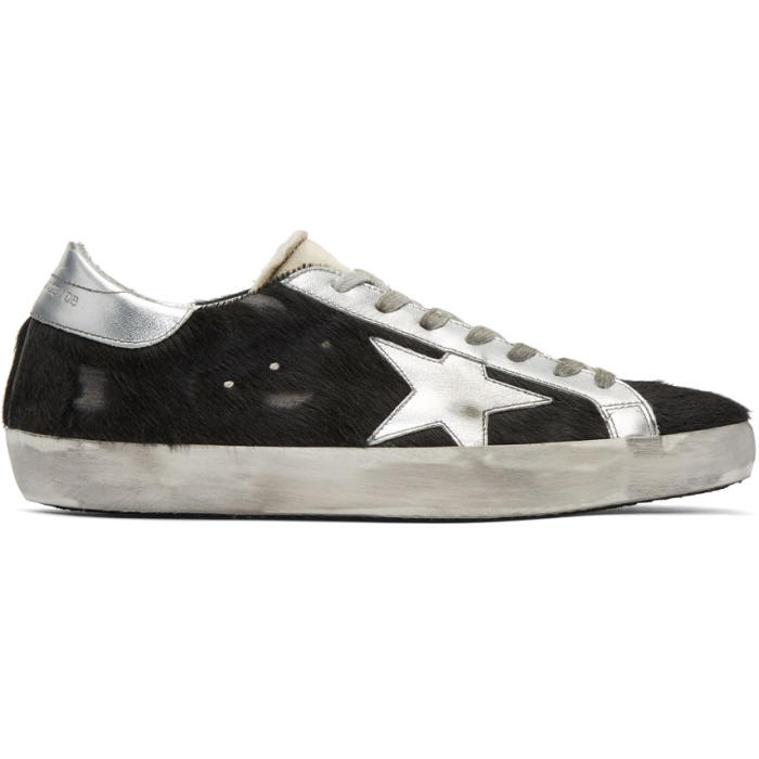 black and silver golden goose