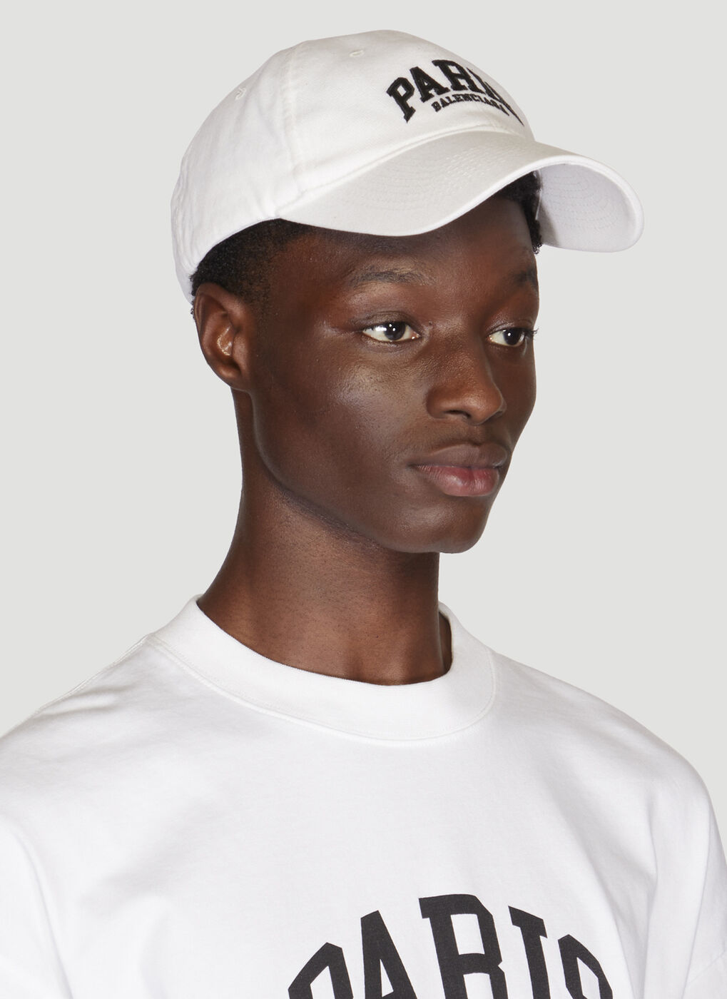 Paris Embroidered Cap in White Balenciaga