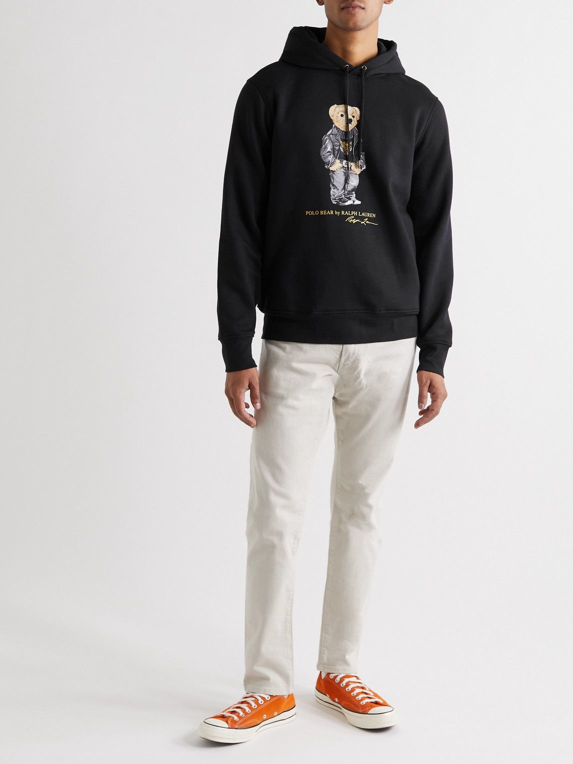Polo Ralph Lauren - Logo-Print Cotton-Blend Jersey Hoodie - Black