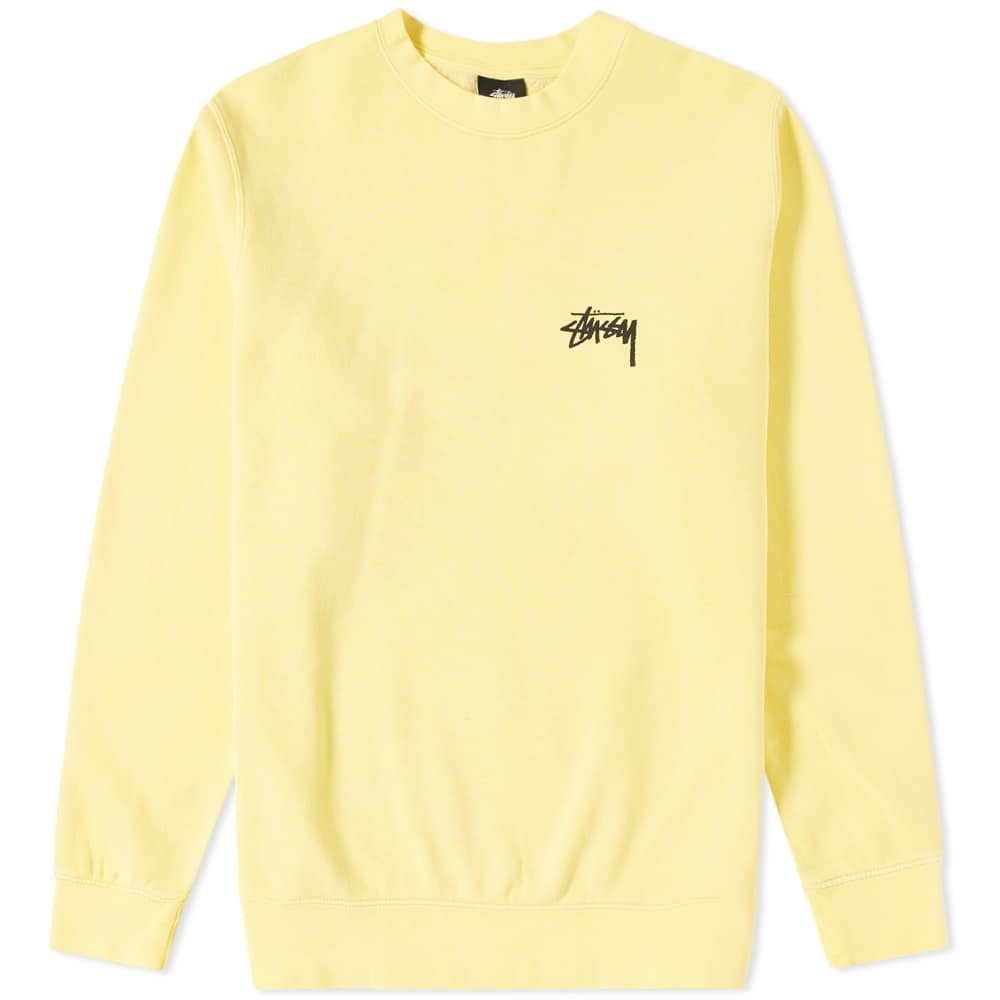 Stussy 8 Ball Pigment Dyed Crew Sweat Lemon Stussy