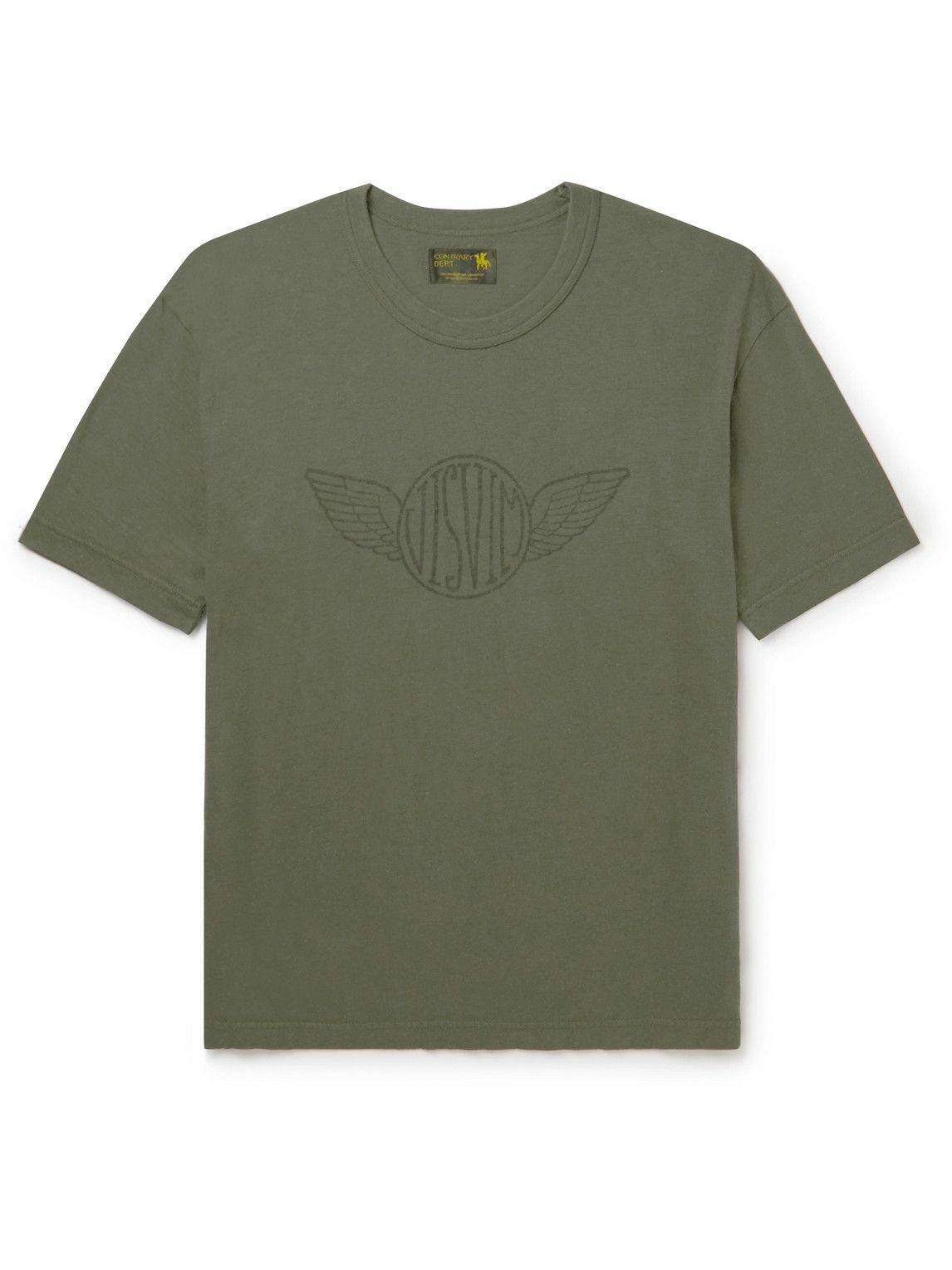 Photo: Visvim - Logo-Print Cotton-Jersey T-Shirt - Green