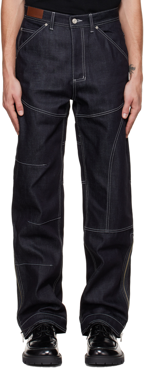 Andersson Bell Black Zipper WideLeg Jeans Andersson Bell