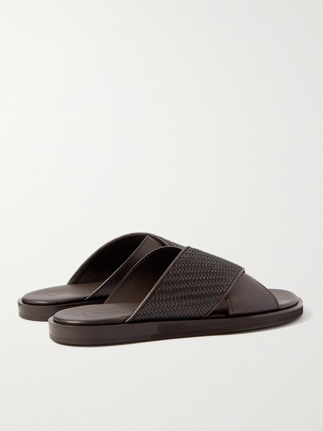 ERMENEGILDO ZEGNA - Baleari Woven Leather Sandals - Brown Ermenegildo Zegna