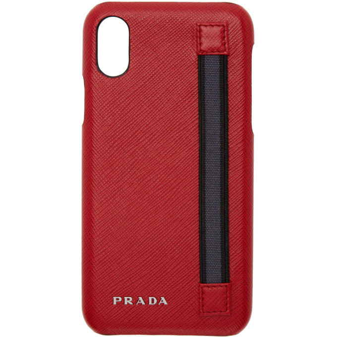 Prada Red Saffiano iPhone X Case Prada