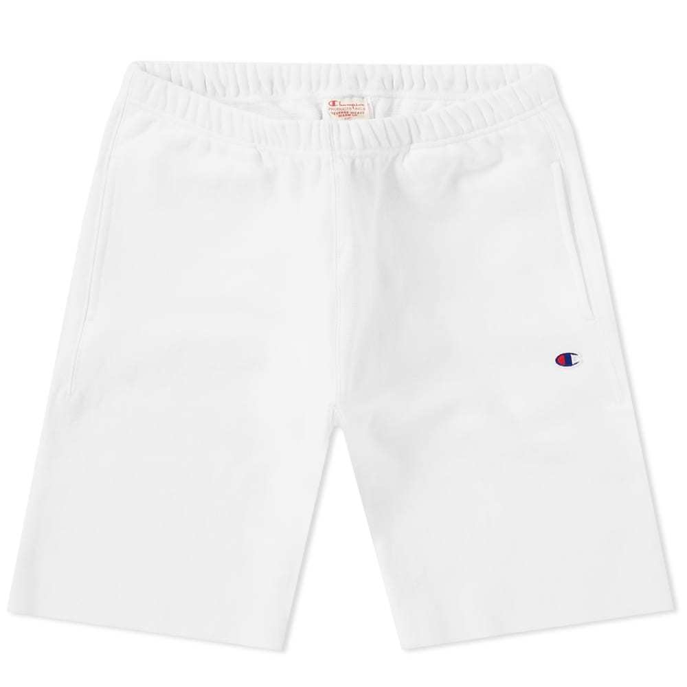 champion reverse weave shorts white
