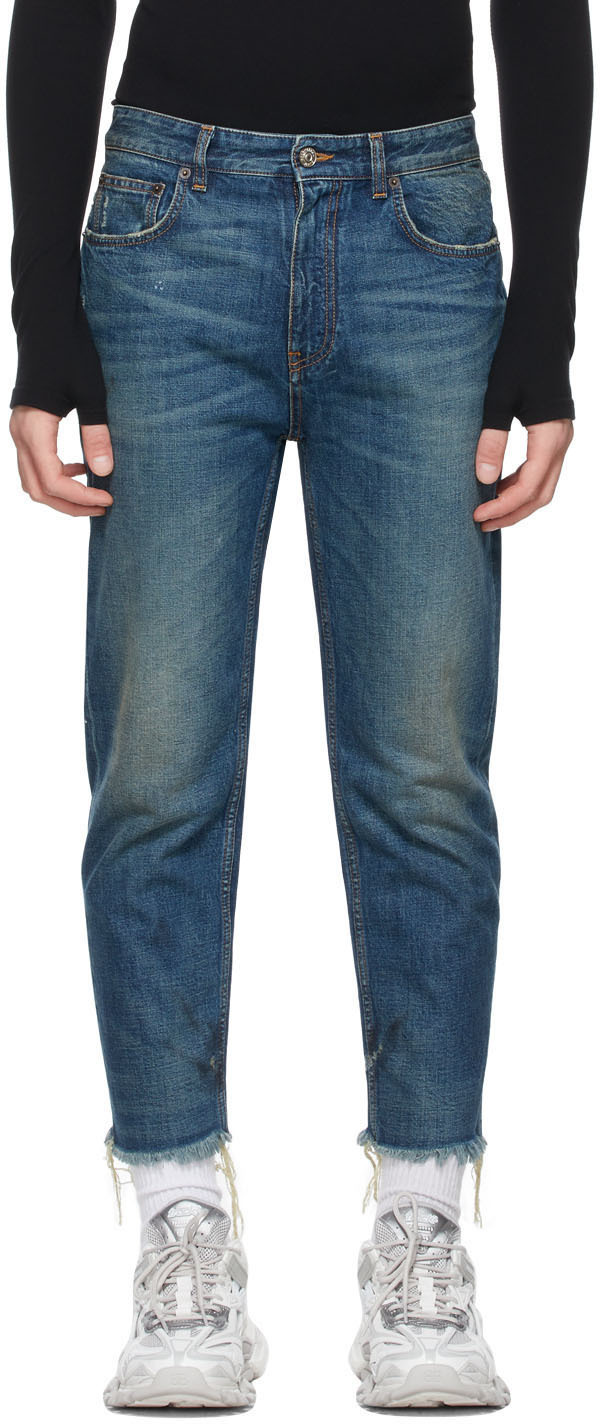 Balenciaga Blue Raw Cut Slim Jeans 