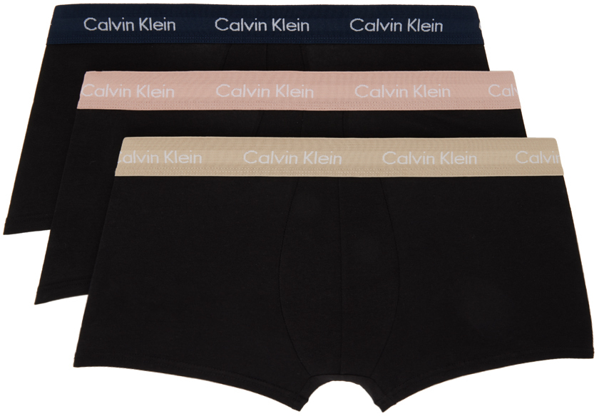 Calvin Klein Underwear Three-Pack Black Low-Rise Briefs Calvin Klein ...