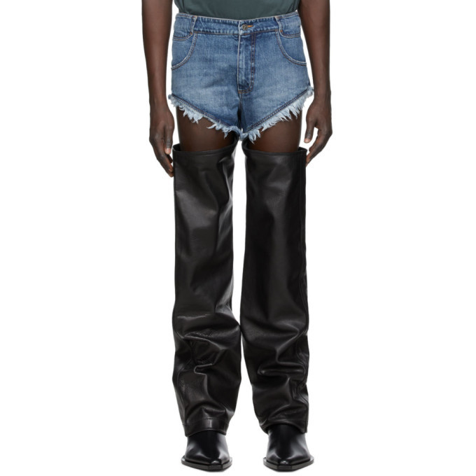 Black Leather Thigh Hole Trousers Telfar
