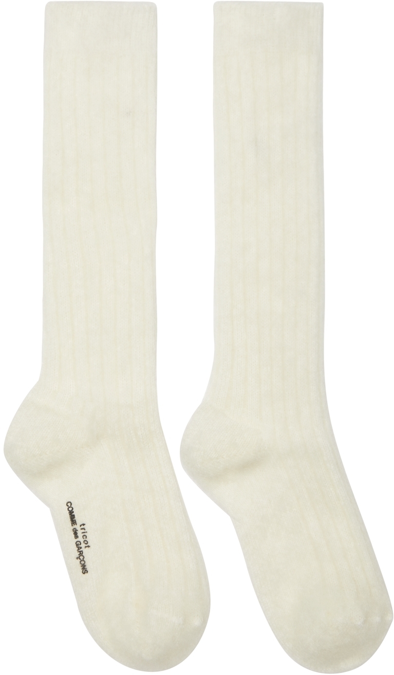 Tricot Comme des Garçons OffWhite Mohair Socks