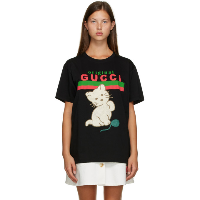Gucci Black Original Gucci Cat T-Shirt 