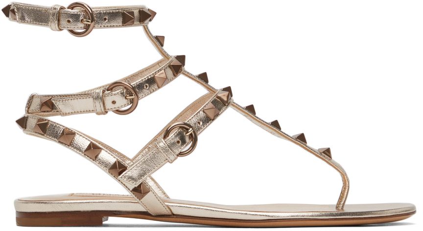 valentino rockstud double strap sandals