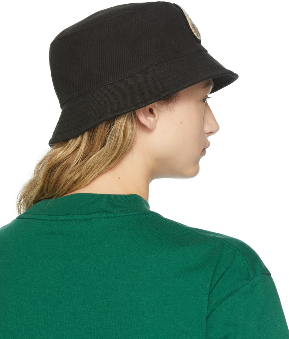 Palm Angels Black Sprayed Bear Bucket 