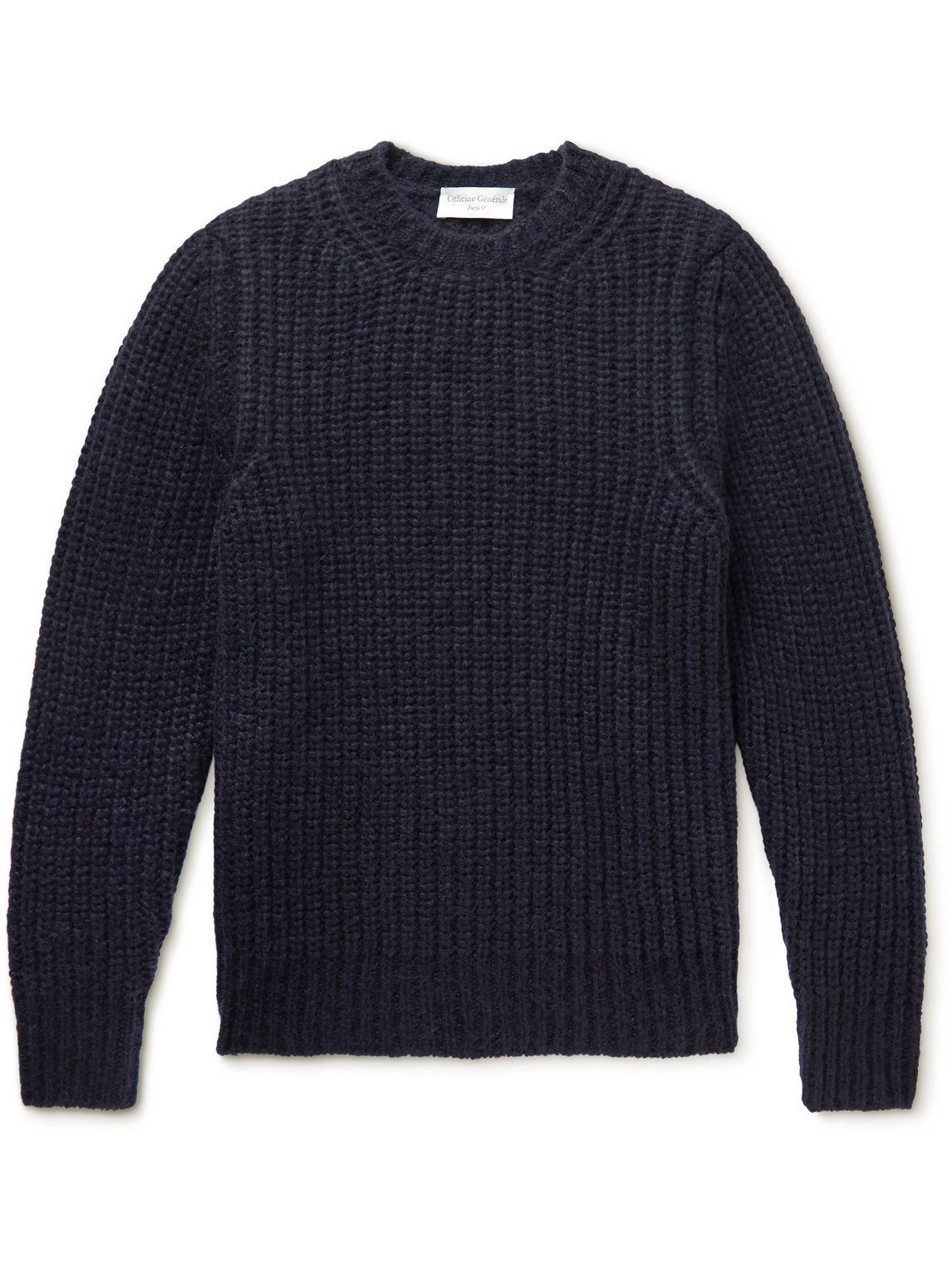 Officine Générale - Marco Ribbed Merino Wool-Blend Sweater - Blue ...