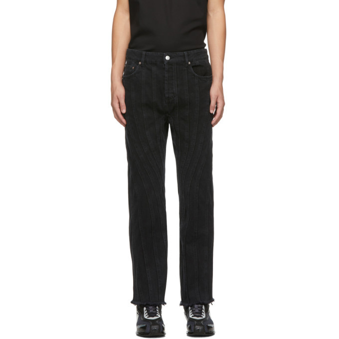 Mugler Black Low Spiral Jeans Mugler