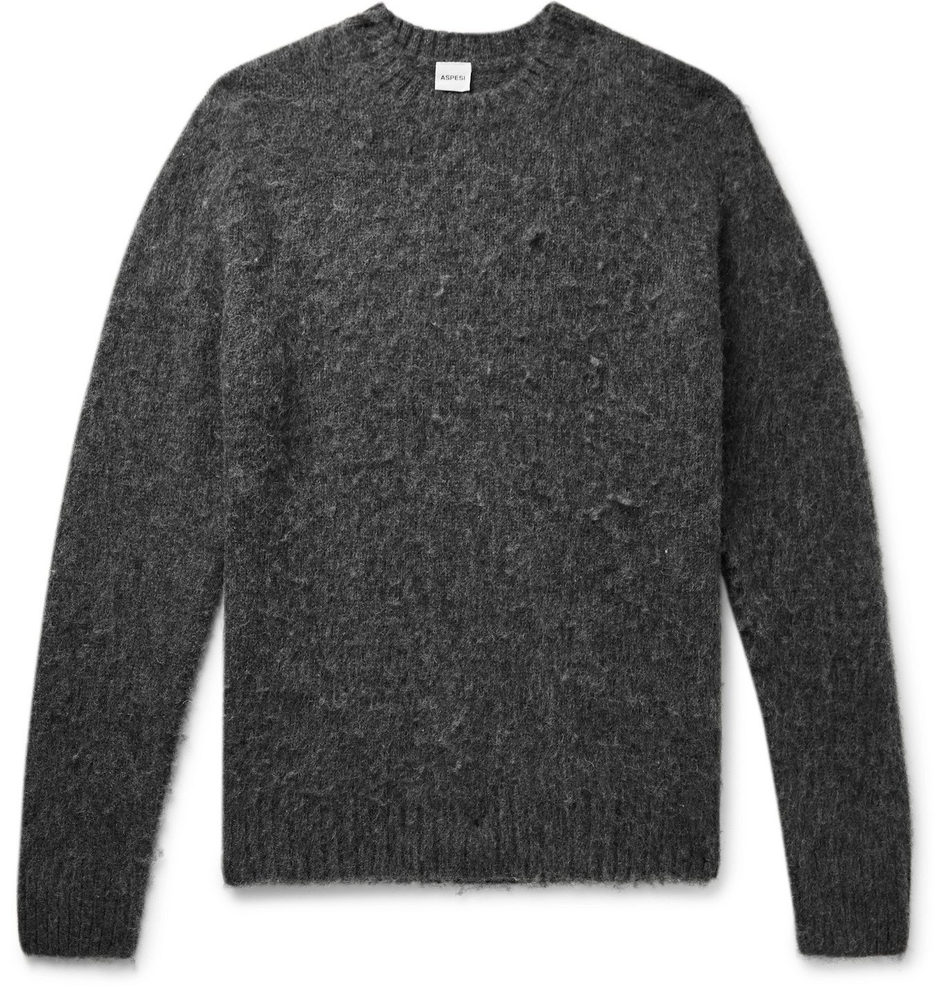 Aspesi - Brushed Shetland Wool Sweater - Gray Aspesi