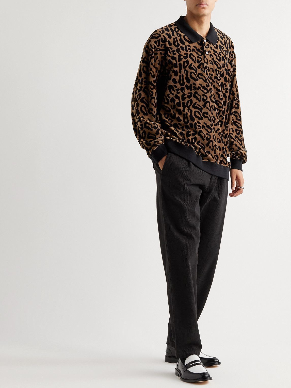 WACKO MARIA LEOPARD KNIT POLO SHIRT 23FW - トップス