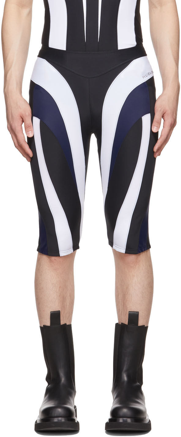 black and white biker shorts