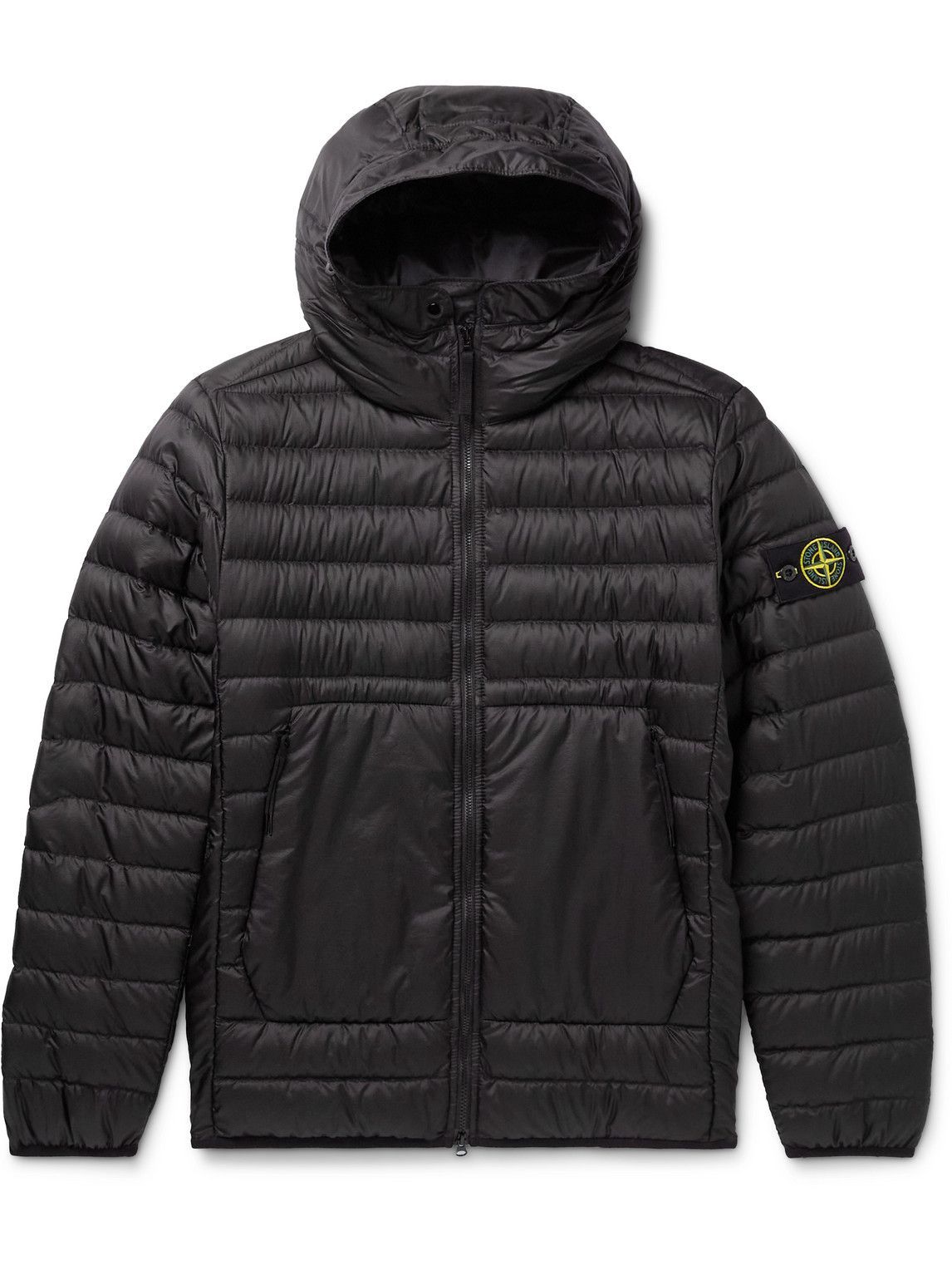 Stone Island - Logo-Appliquéd Quilted Shell Hooded Down Jacket - Black ...