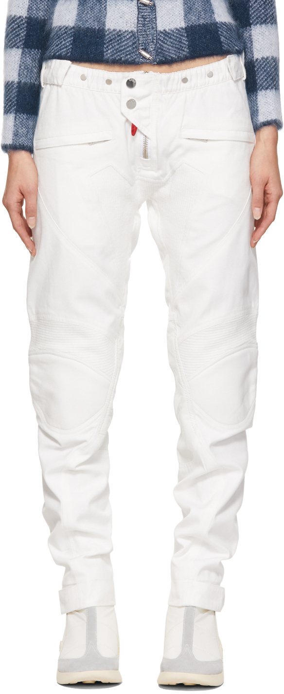 Photo: 032c Off-White Woven Leather Biker Pants