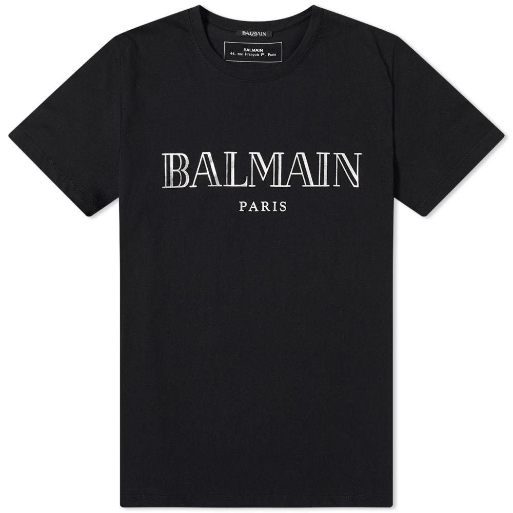 Balmain Metallic Balmain Paris Logo Tee Balmain