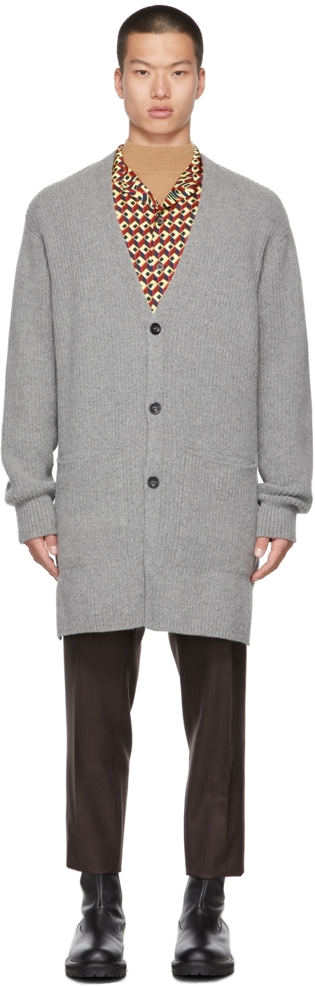 grey alpaca cardigan