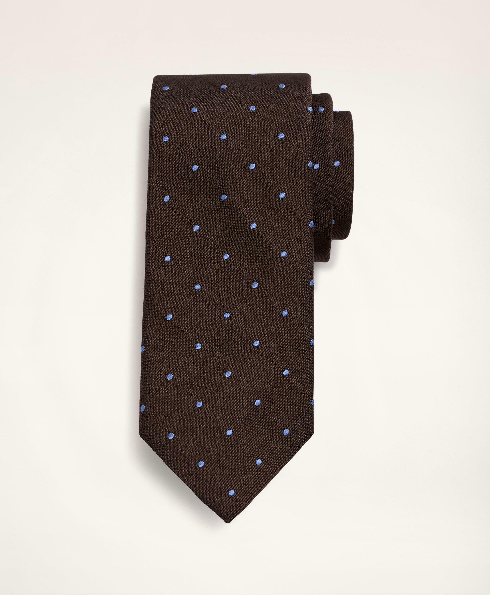 Brooks Brothers Men's Silk Dot Tie | Brown