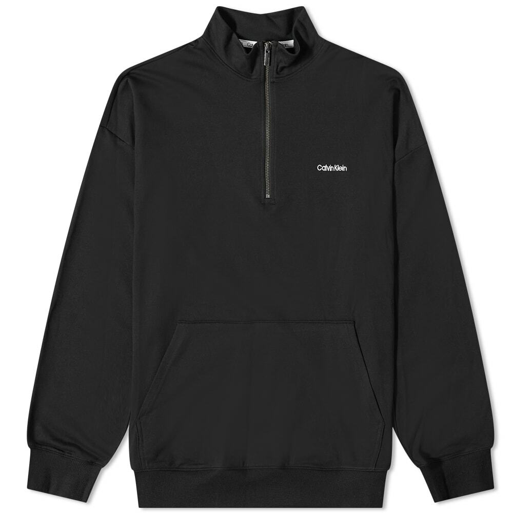 Calvin Klein Men's CK Underwear Logo Quarter Zip Sweat in Black Calvin ...