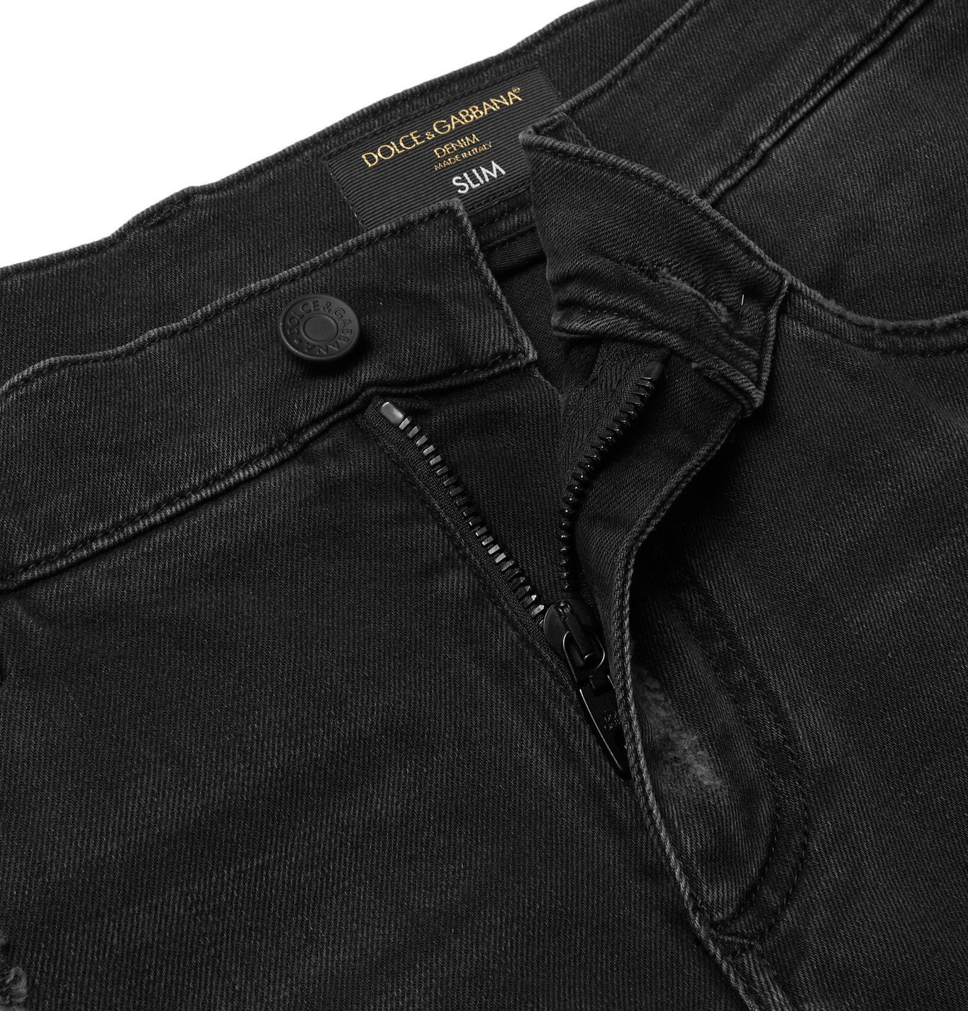 Dolce & Gabbana - Paint-Splattered Distressed Stretch-Denim Jeans - Black  Dolce & Gabbana